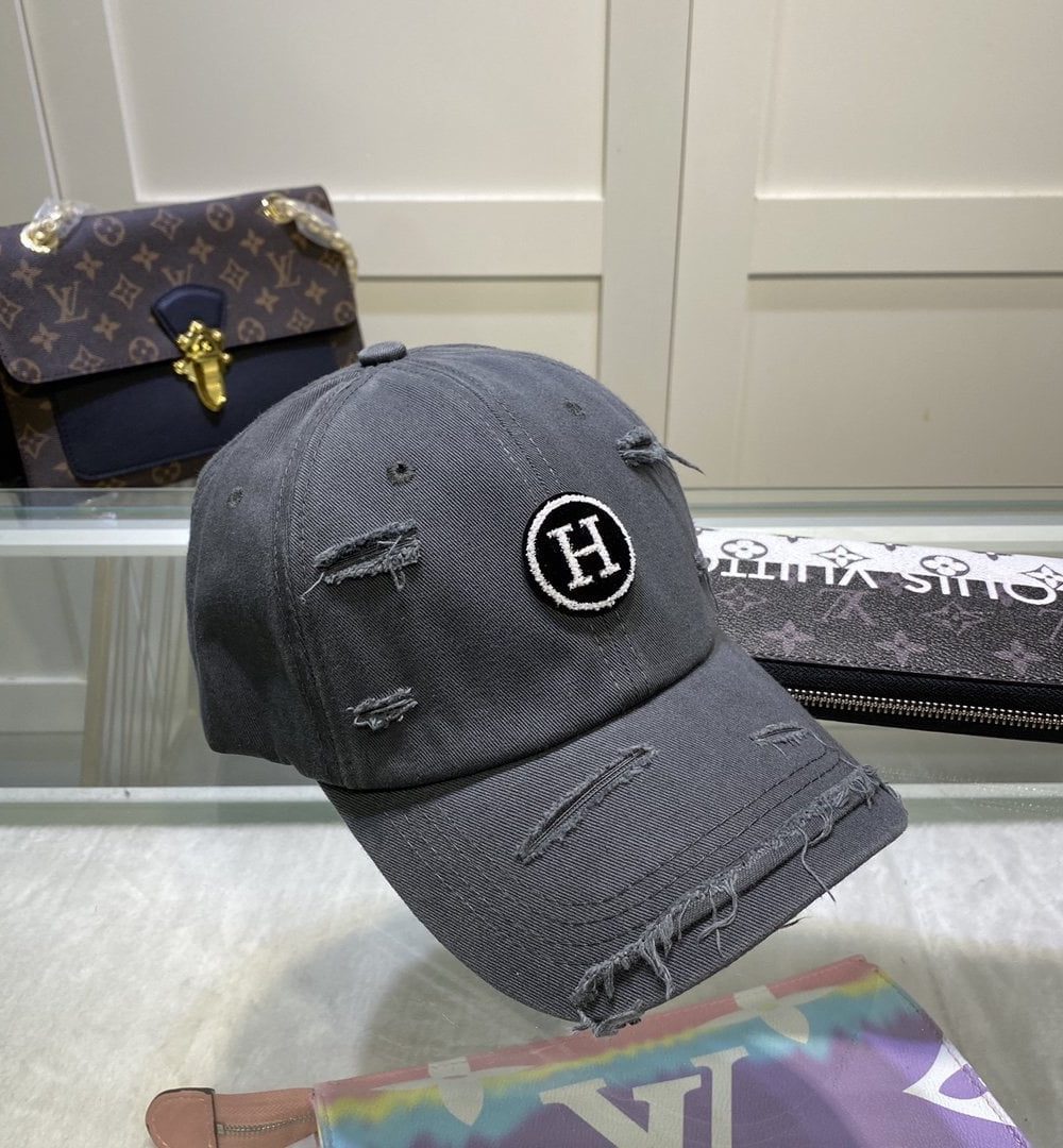 Hermes Davis H Primavera Cap Dark Grey Hermes Cap