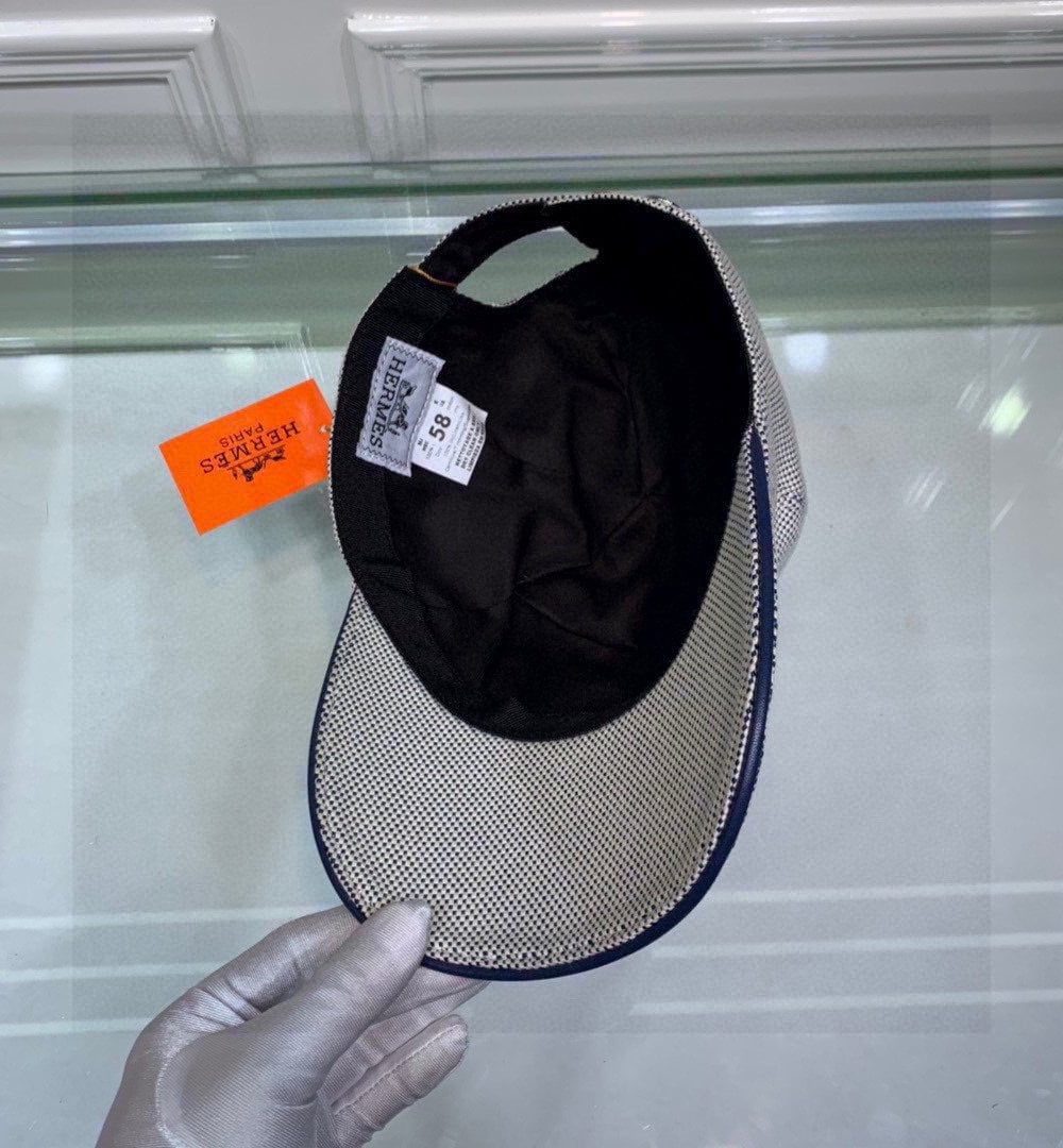 Hermes Davis H Primavera Cap Grey Hermes Cap