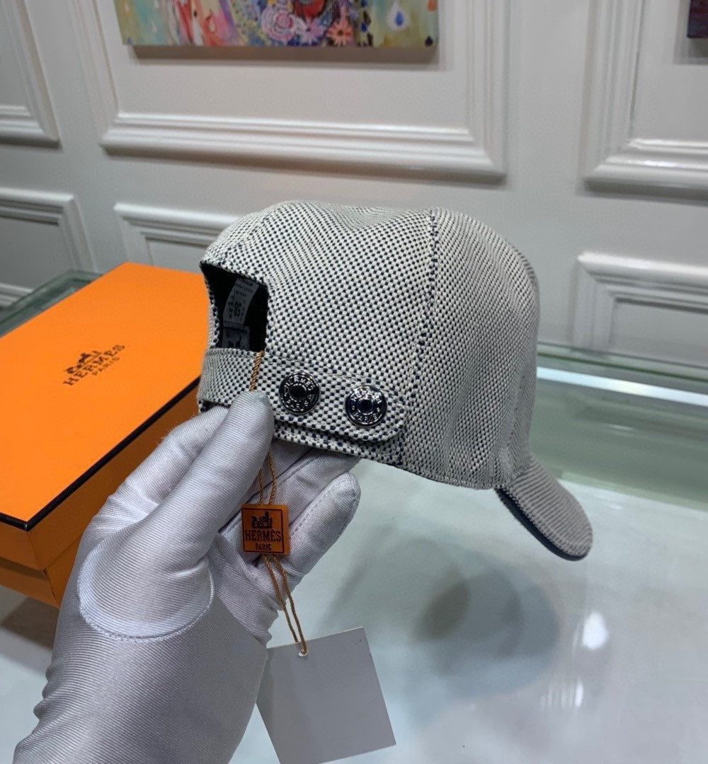 Hermes Davis H Primavera Cap Grey Hermes Cap