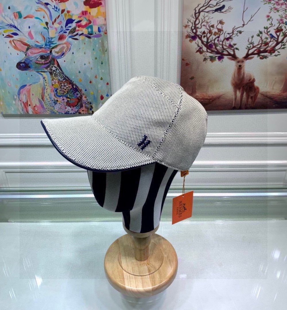 Hermes Davis H Primavera Cap Grey Hermes Cap