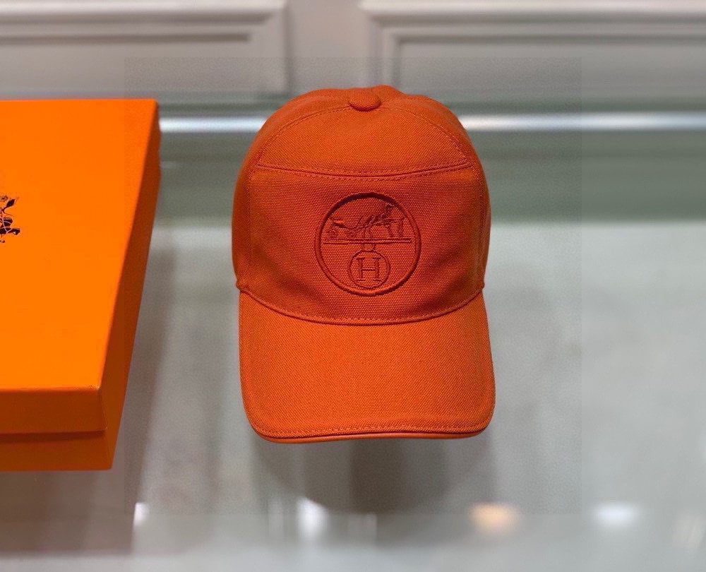 Hermes Davis H Primavera Cap Orange Hermes Cap