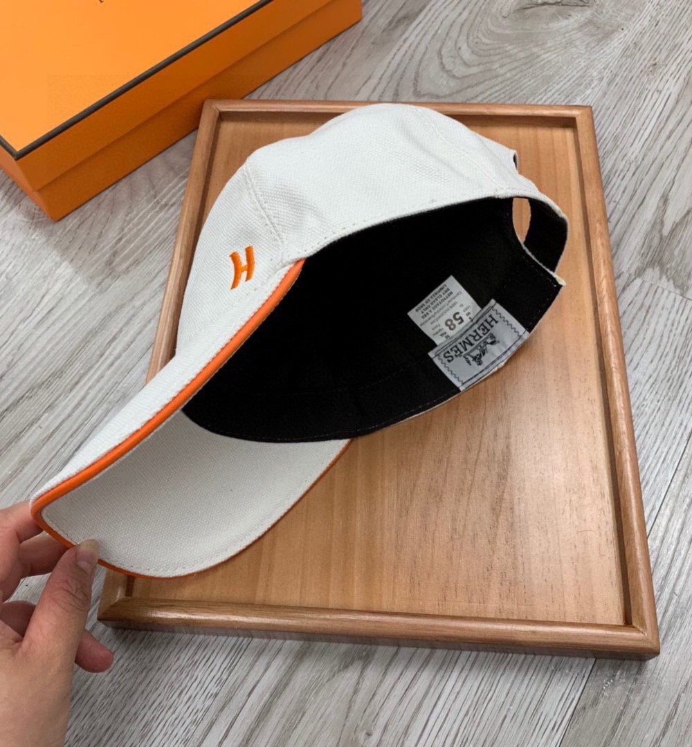 Hermes Davis H Primavera Cap White Hermes Cap