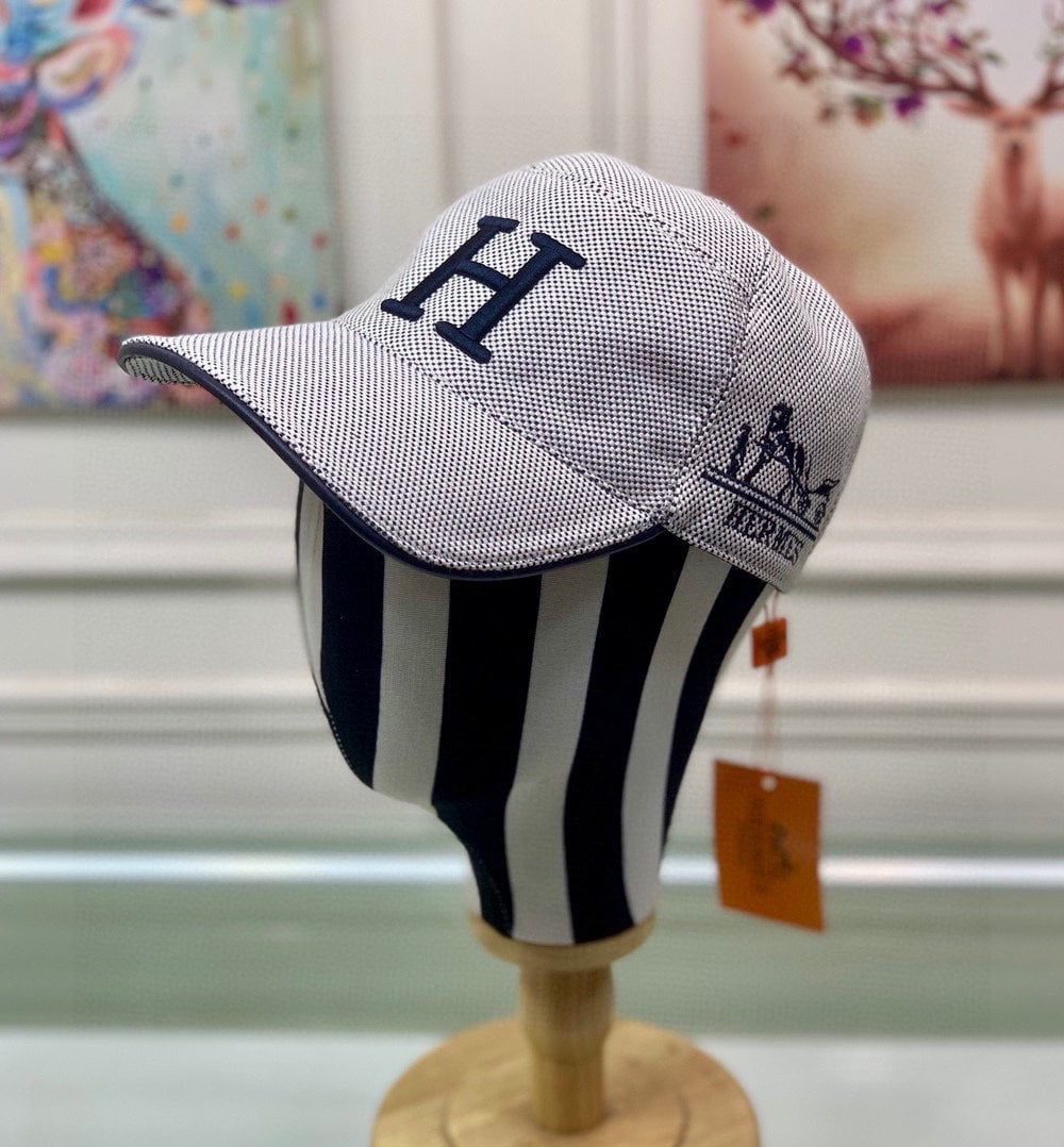 Hermes Davis H Primavera Grey Beige Hermes Cap