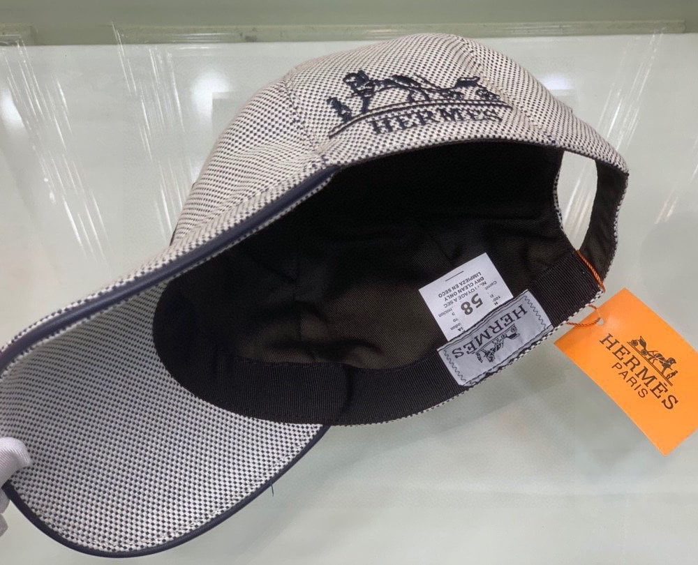 Hermes Davis H Primavera Grey Beige Hermes Cap