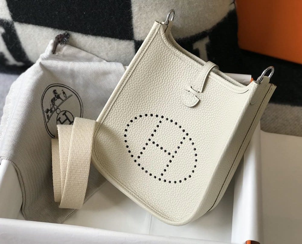 1:1 Replica Hermes Evelyne 16 Amazone Bag Beige With Silver-Toned Hardware For Women, Women's Shoulder And Crossbody Bags 6.3in/16cm