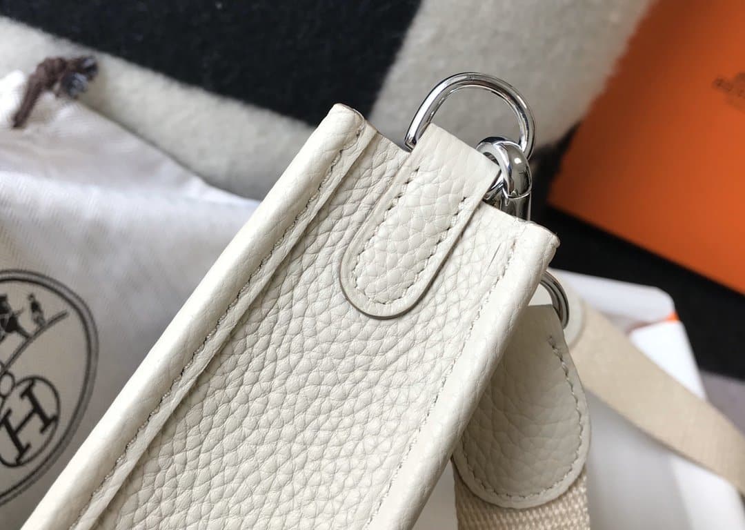 1:1 Replica Hermes Evelyne 16 Amazone Bag Beige With Silver-Toned Hardware For Women, Women's Shoulder And Crossbody Bags 6.3in/16cm - Image 9