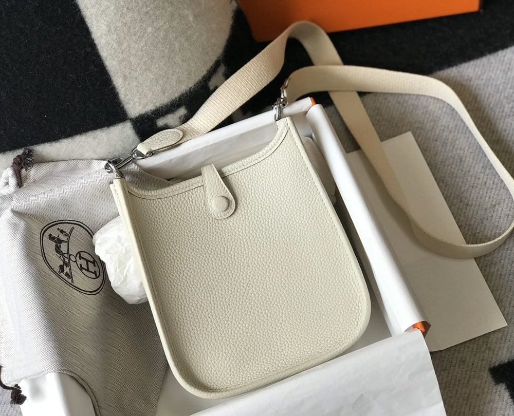 1:1 Replica Hermes Evelyne 16 Amazone Bag Beige With Silver-Toned Hardware For Women, Women's Shoulder And Crossbody Bags 6.3in/16cm