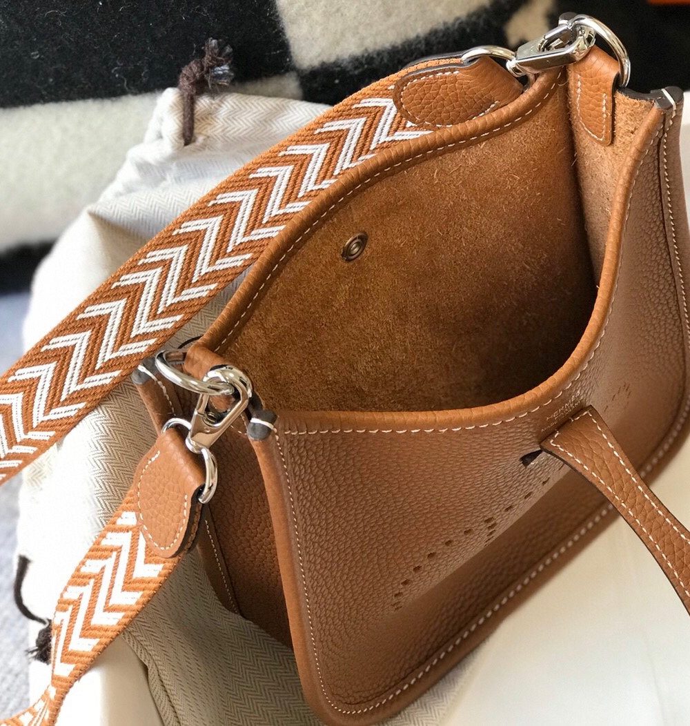 1:1 Replica Hermes Evelyne 16 Amazone Bag Brown With Silver-Toned Hardware For Women, Women's Shoulder And Crossbody Bags 6.3in/16cm