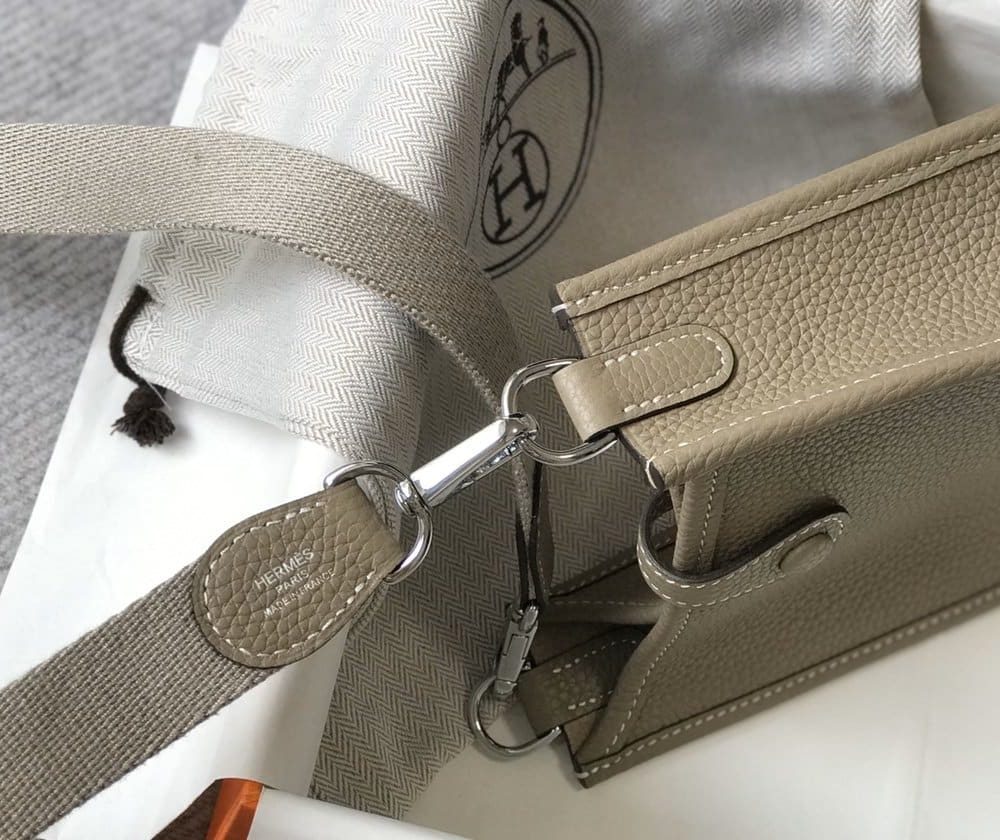 1:1 Replica Hermes Evelyne 16 Amazone Bag Greige With Silver-Toned Hardware For Women, Women's Shoulder And Crossbody Bags 6.3in/16cm