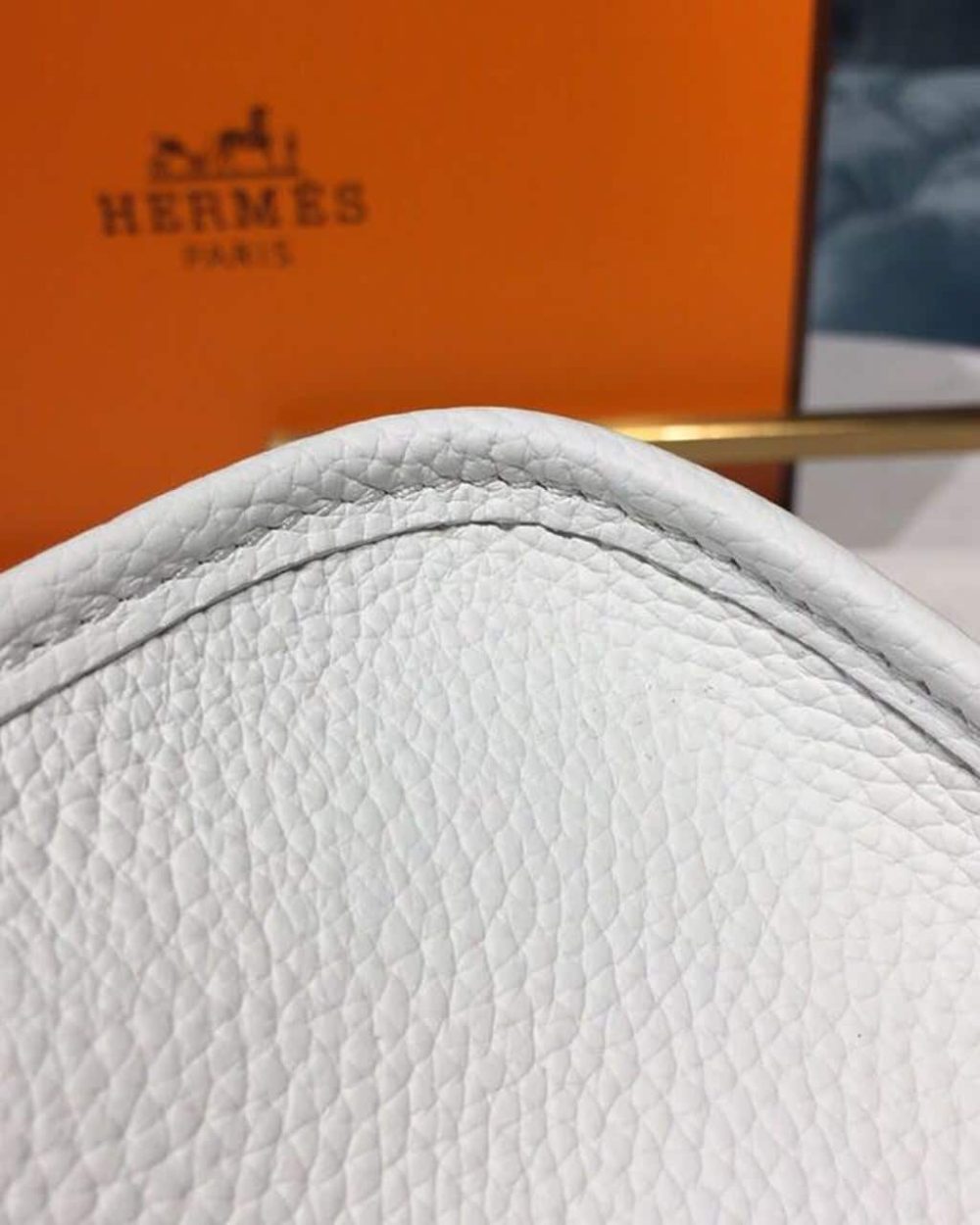 1:1 Replica Hermes Evelyne II TPM Bag White For Women Silver Toned Hardware 7.9in/20cm