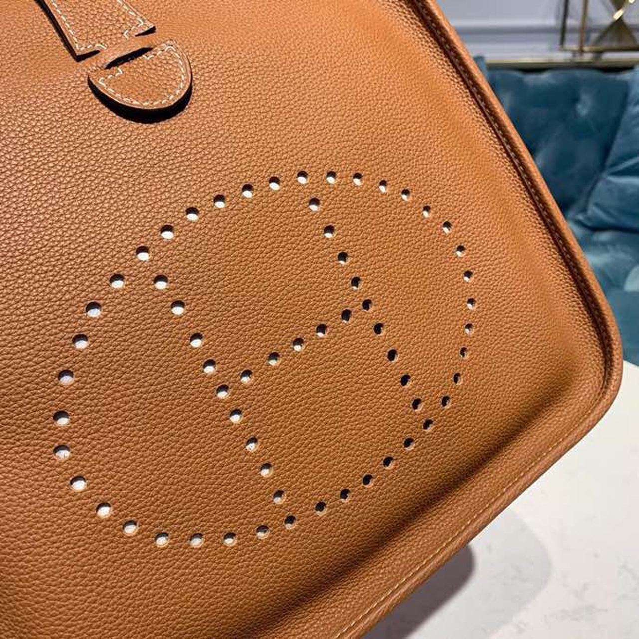 1:1 Replica Hermes Evelyne III 29 Bag Brown With Silver-Toned Hardware For Women, Women's Shoulder And Crossbody Bags 11.4in/29cm H073599CC37 - Image 7