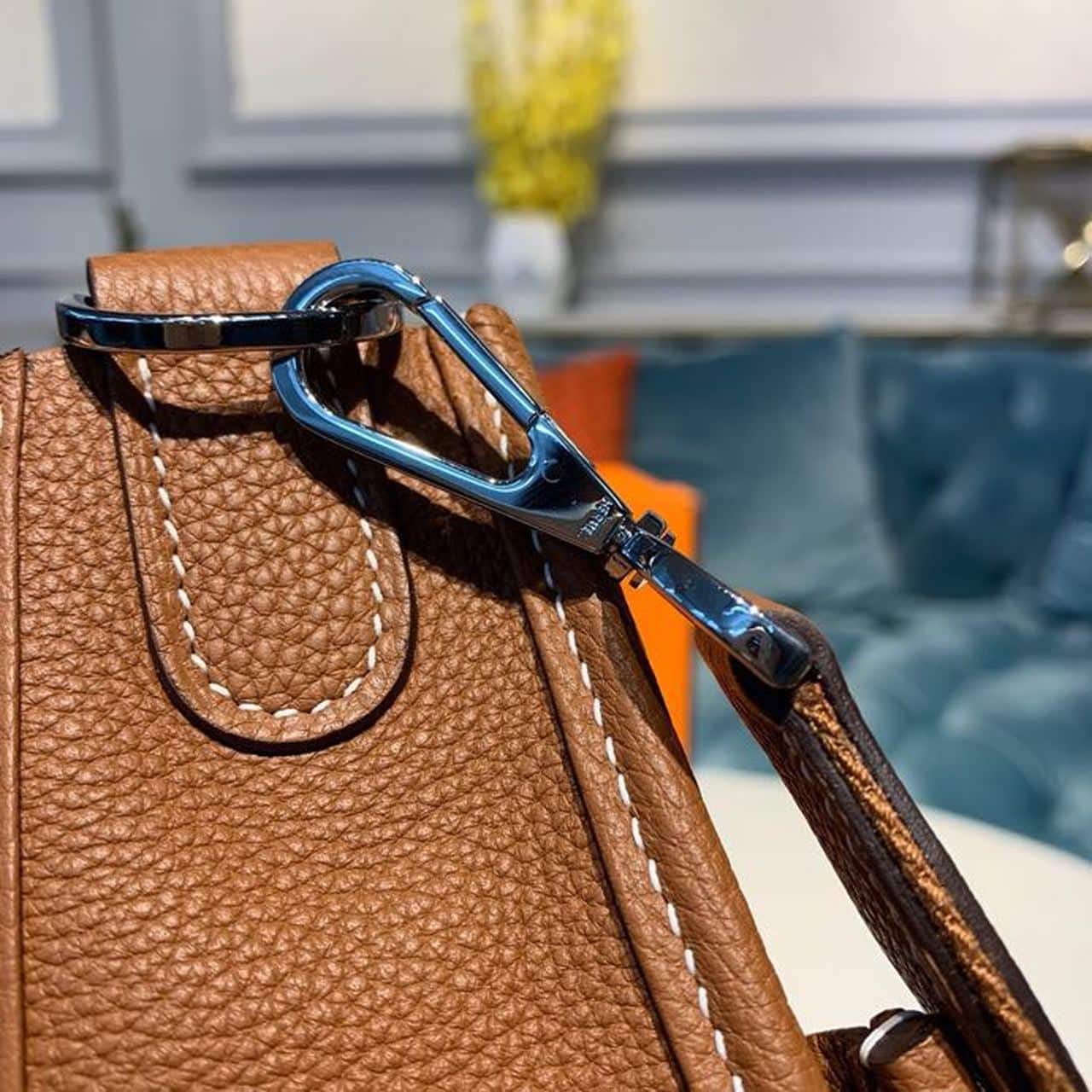 1:1 Replica Hermes Evelyne III 29 Bag Brown With Silver-Toned Hardware For Women, Women's Shoulder And Crossbody Bags 11.4in/29cm H073599CC37 - Image 8
