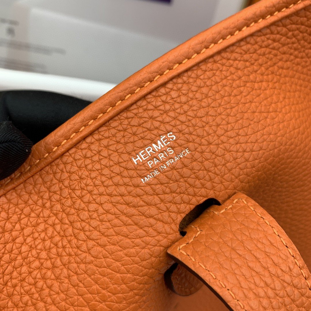 1:1 Replica Hermes Evelyne III 29 Bag Orange With Silver-Toned Hardware For Women, Women's Shoulder And Crossbody Bags 11.4in/29cm H056277CC9J - Image 7