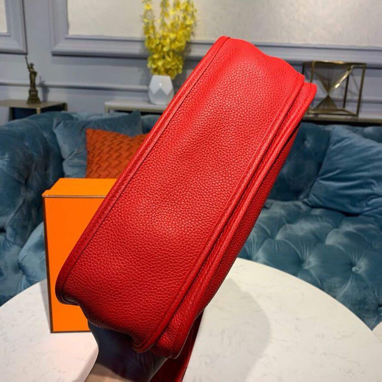 1:1 Replica Hermes Evelyne III 29 Bag Red With Silver-Toned Hardware For Women, Women's Shoulder And Crossbody Bags 11.4in/29cm - Image 5