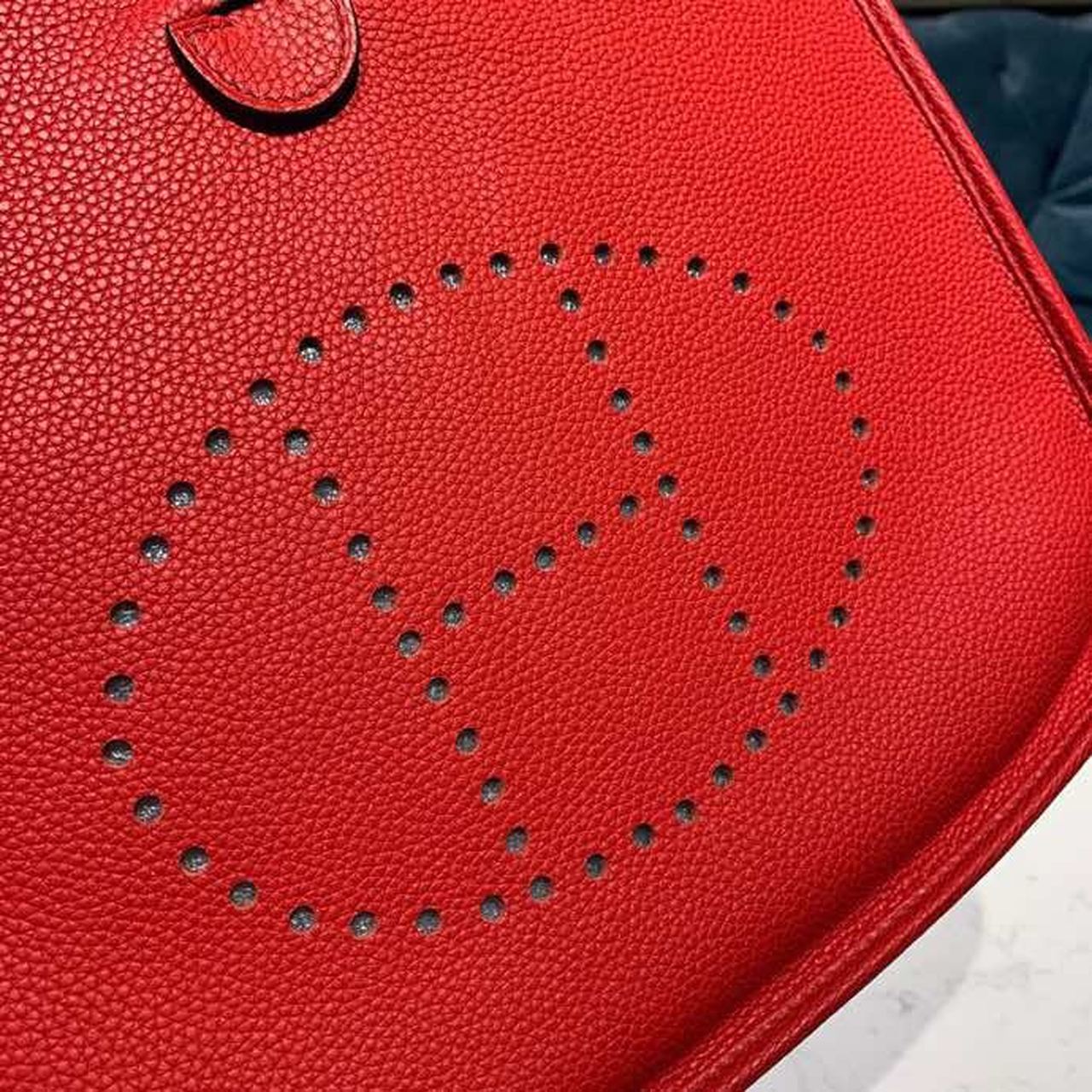 1:1 Replica Hermes Evelyne III 29 Bag Red With Silver-Toned Hardware For Women, Women's Shoulder And Crossbody Bags 11.4in/29cm - Image 8