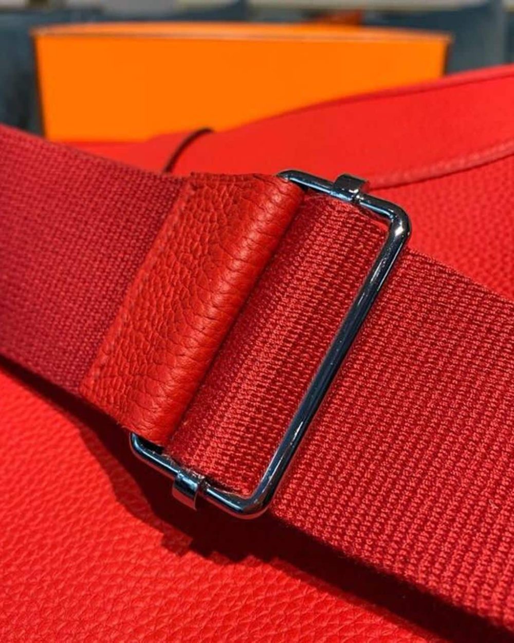 1:1 Replica Hermes Evelyne III 29 Bag Red With Silver-Toned Hardware For Women, Women's Shoulder And Crossbody Bags 11.4in/29cm