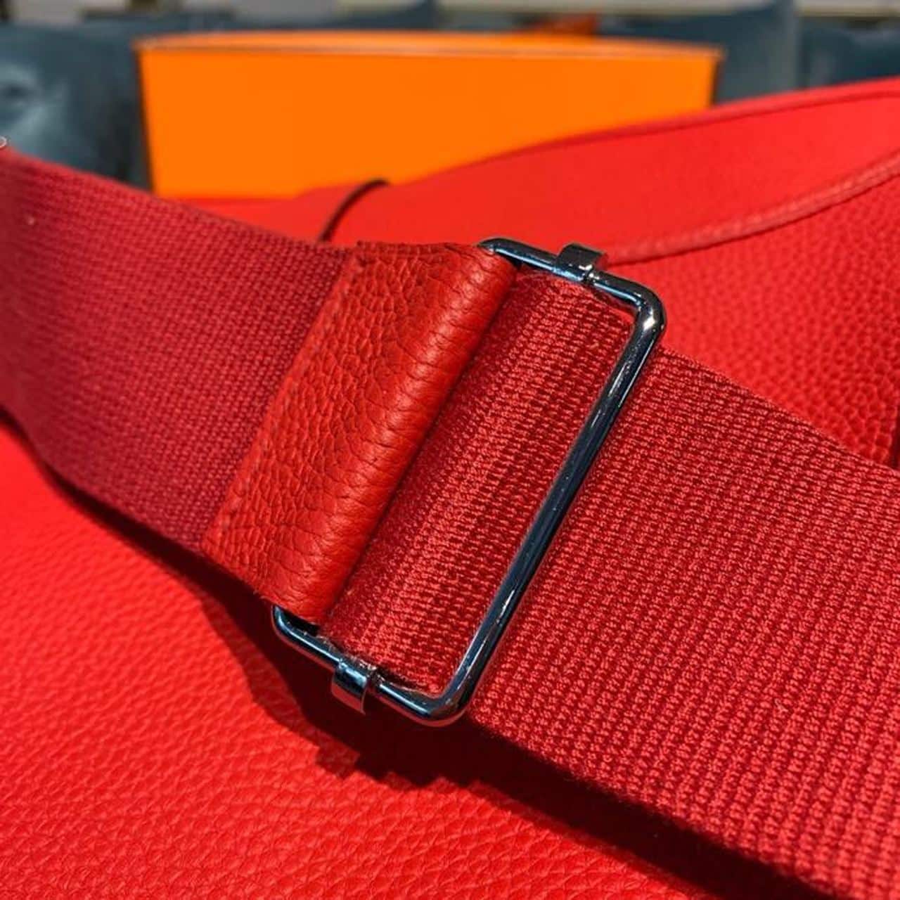 1:1 Replica Hermes Evelyne III 29 Bag Red With Silver-Toned Hardware For Women, Women's Shoulder And Crossbody Bags 11.4in/29cm - Image 9