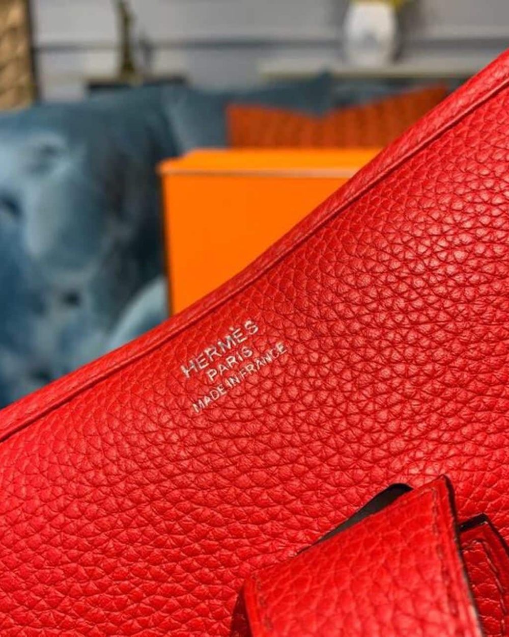 1:1 Replica Hermes Evelyne III 29 Bag Red With Silver-Toned Hardware For Women, Women's Shoulder And Crossbody Bags 11.4in/29cm