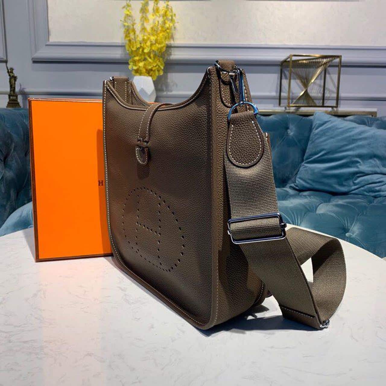 1:1 Replica Hermes Evelyne III GM Bag Brown For Women 11.8in/30cm - Image 3