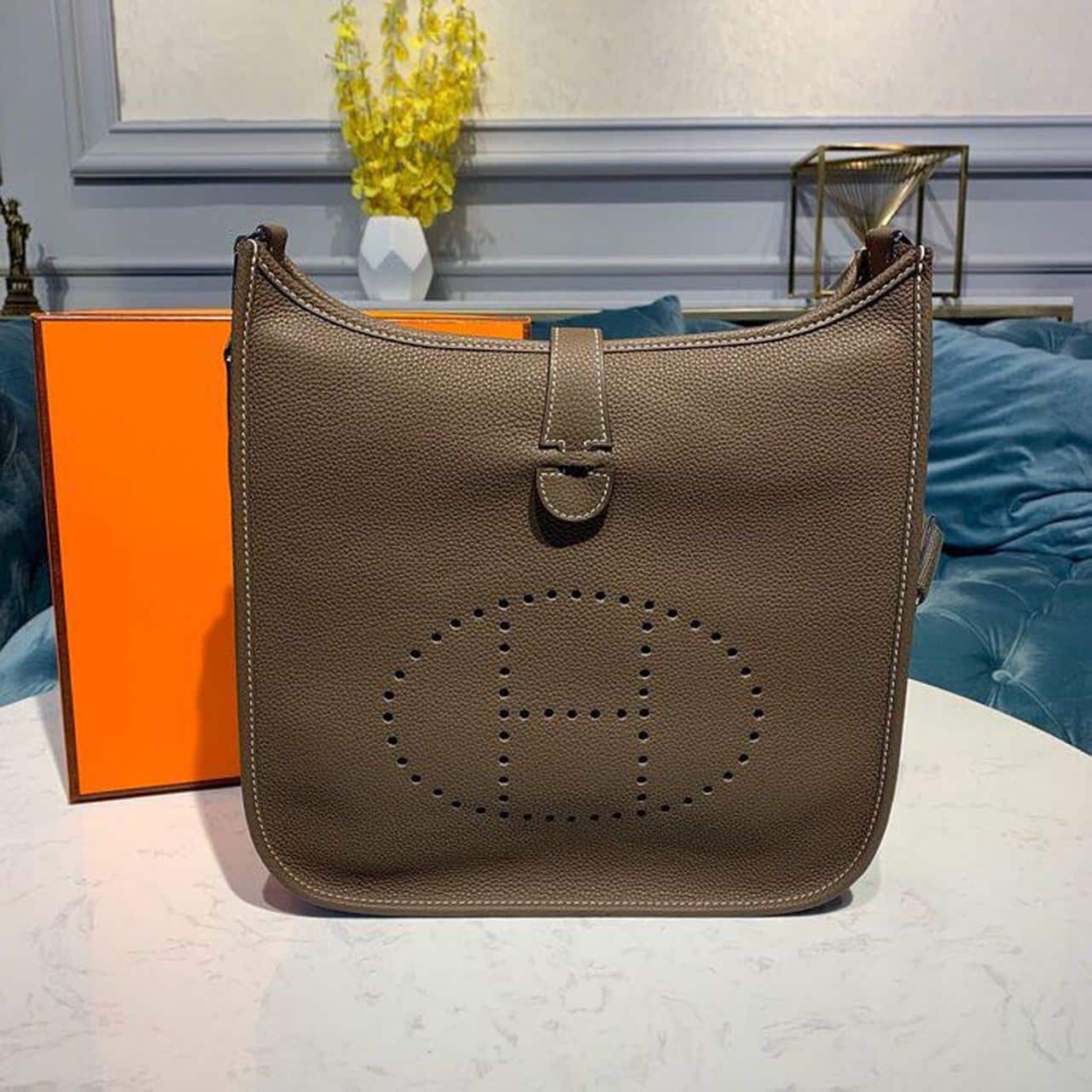 1:1 Replica Hermes Evelyne III GM Bag Brown For Women 11.8in/30cm