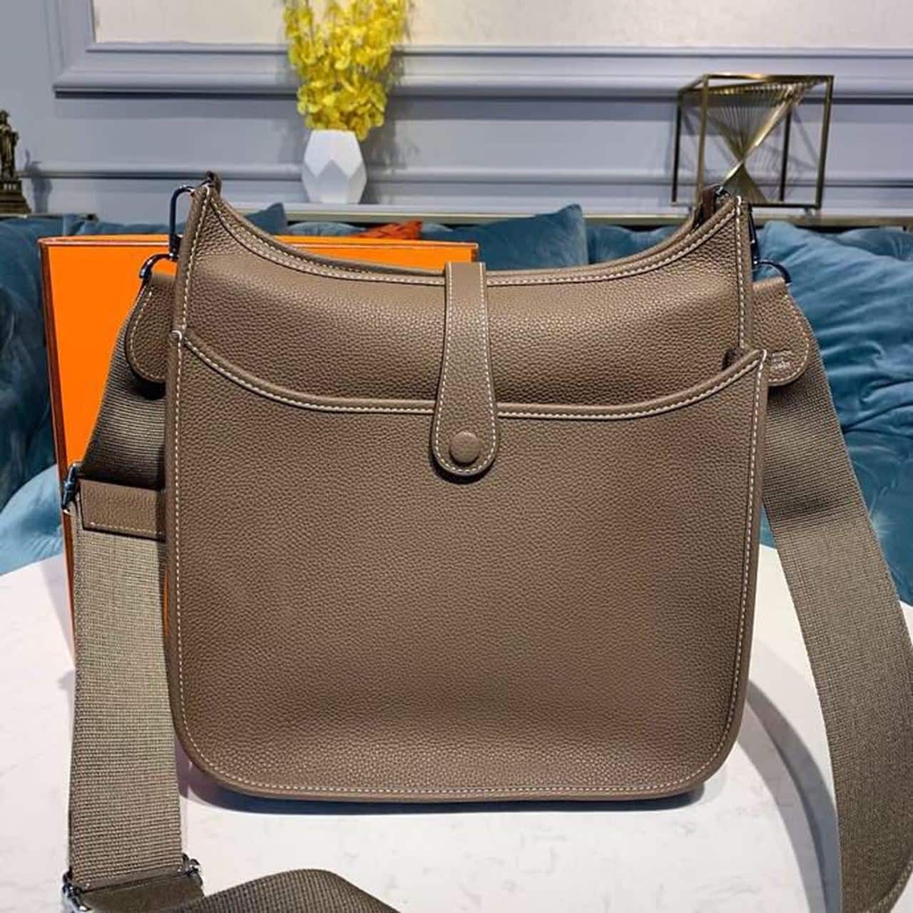 1:1 Replica Hermes Evelyne III GM Bag Brown For Women 11.8in/30cm - Image 5