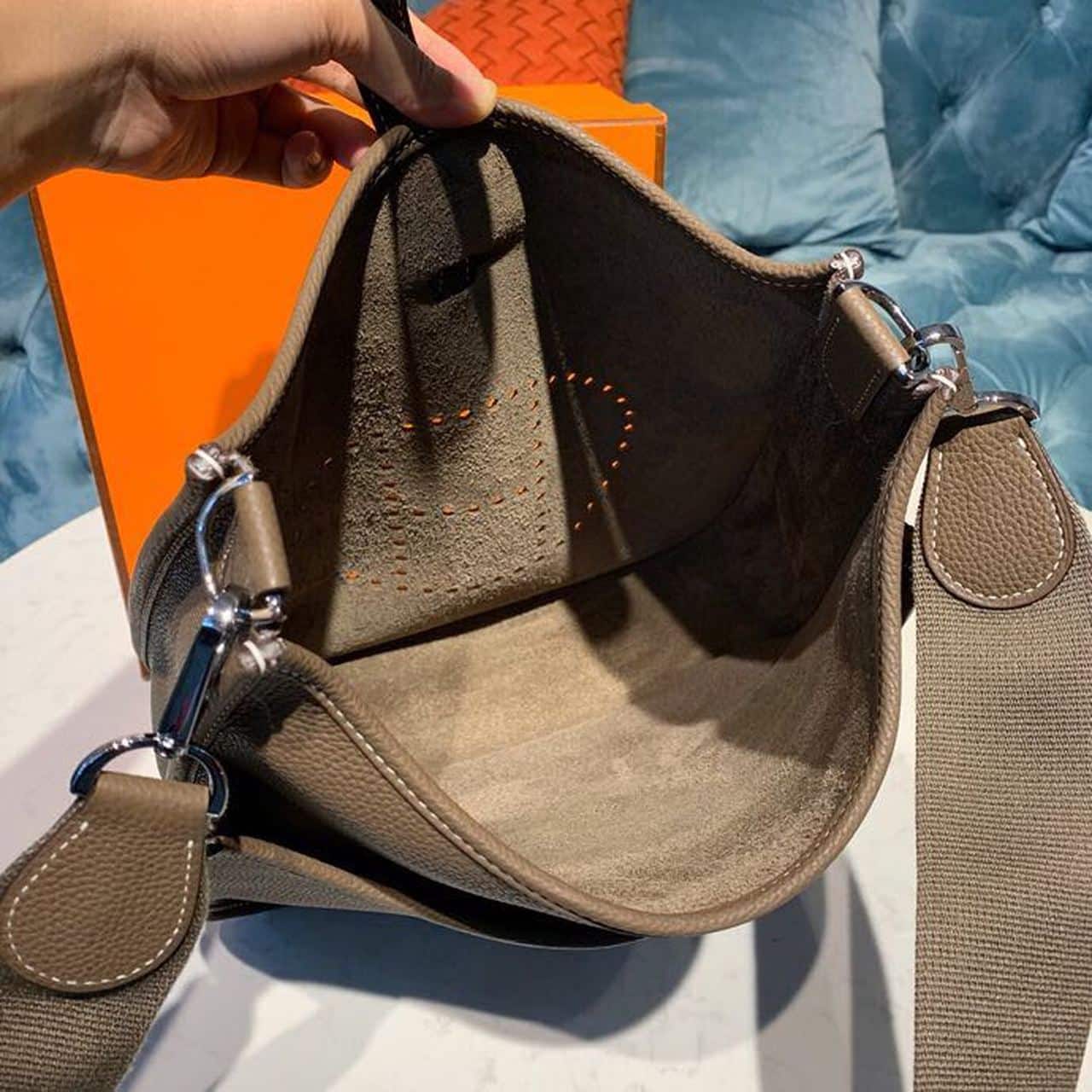 1:1 Replica Hermes Evelyne III GM Bag Brown For Women 11.8in/30cm - Image 10