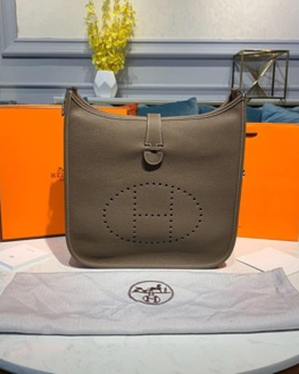 1:1 Replica Hermes Evelyne III GM Bag Brown For Women 11.8in/30cm