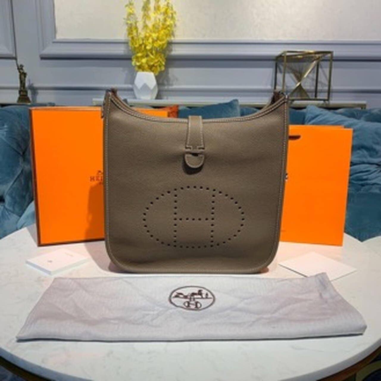 1:1 Replica Hermes Evelyne III GM Bag Brown For Women 11.8in/30cm - Image 11