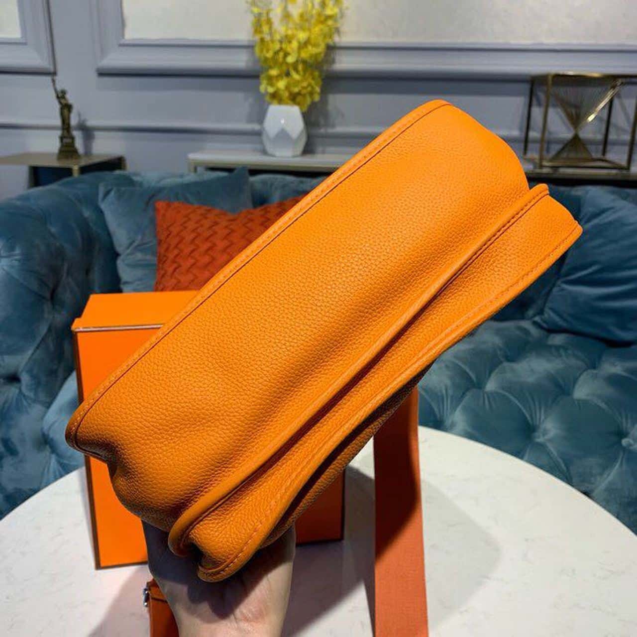 1:1 Replica Hermes Evelyne III GM Bag Orange For Women 11.8in/30cm - Image 5