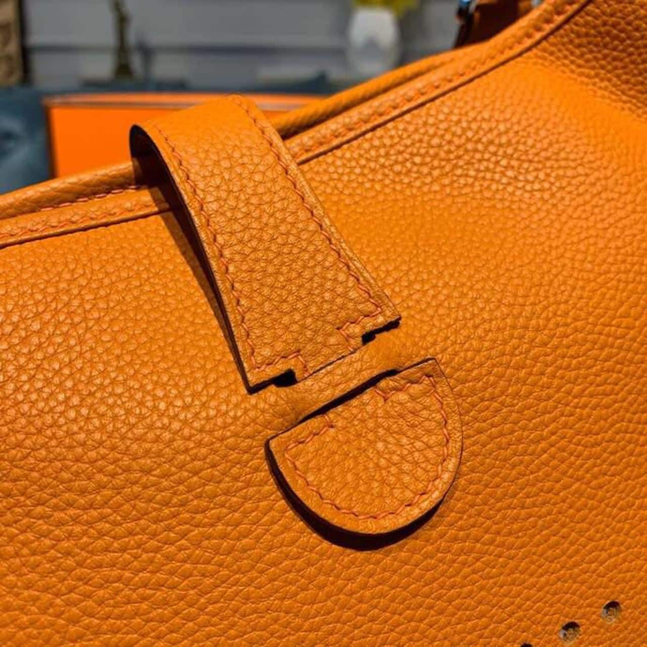 1:1 Replica Hermes Evelyne III GM Bag Orange For Women 11.8in/30cm - Image 7