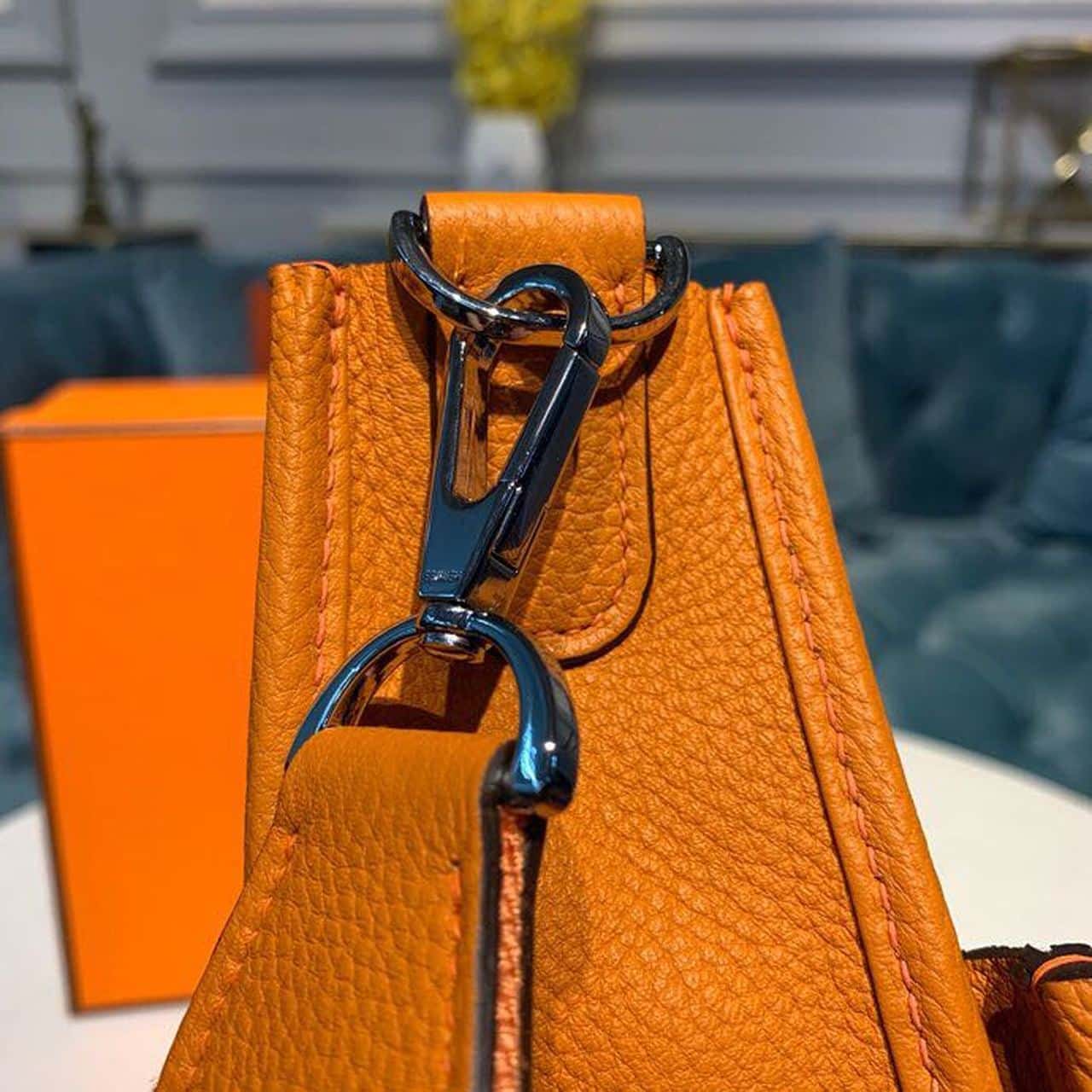 1:1 Replica Hermes Evelyne III GM Bag Orange For Women 11.8in/30cm - Image 8