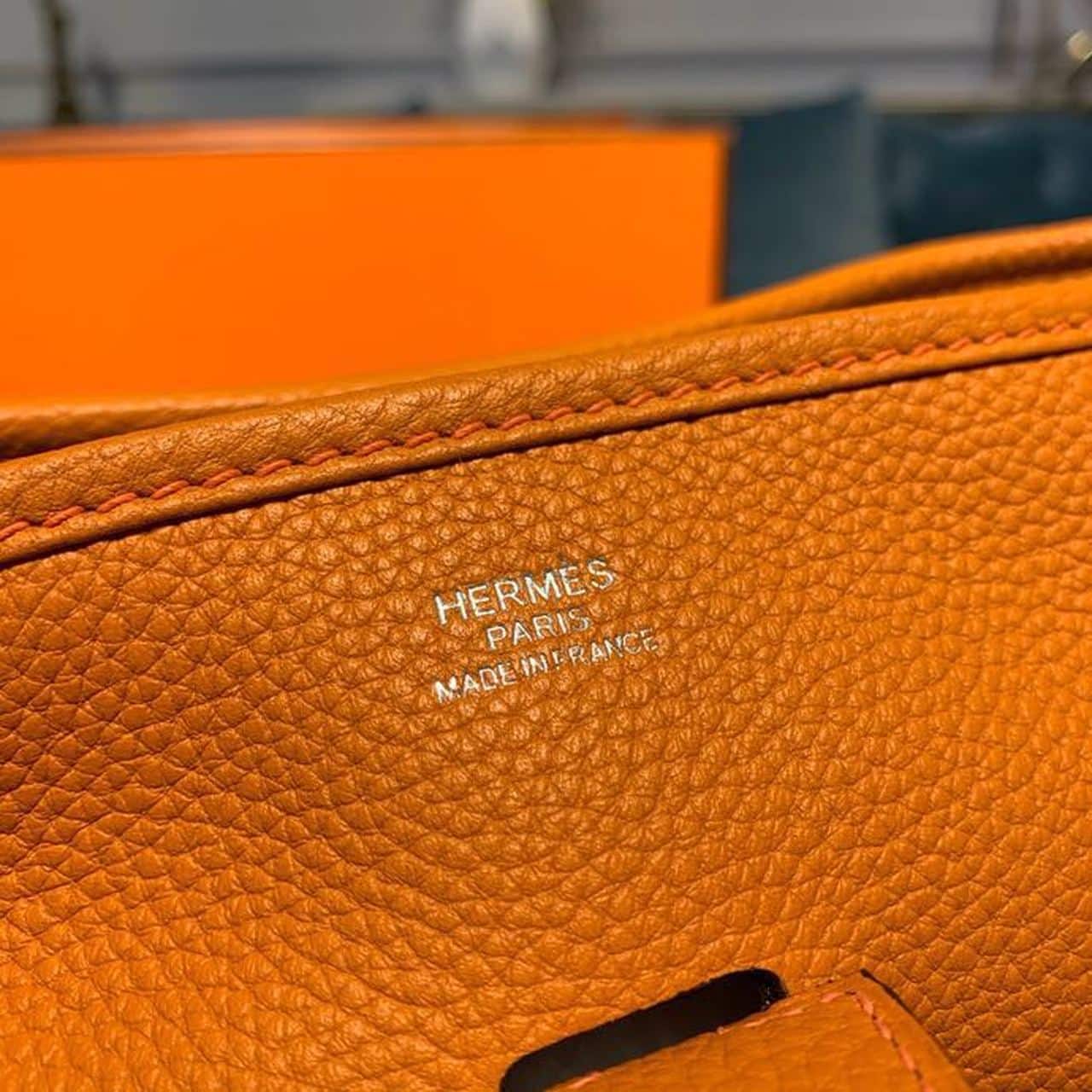 1:1 Replica Hermes Evelyne III GM Bag Orange For Women 11.8in/30cm - Image 9