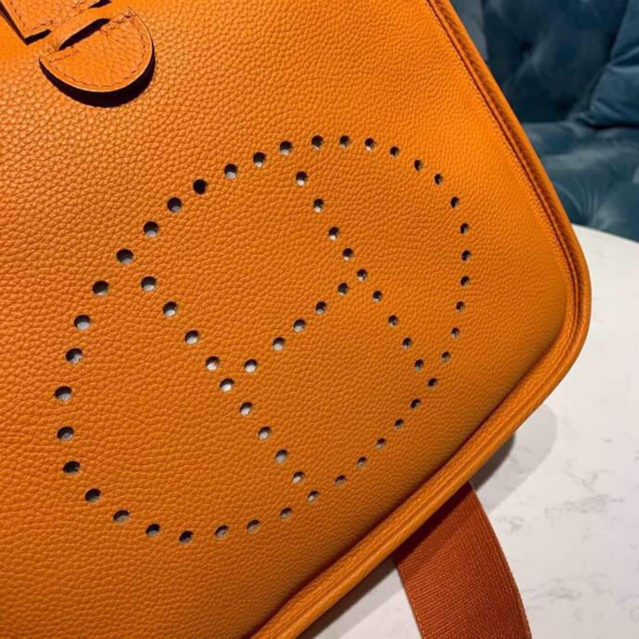 1:1 Replica Hermes Evelyne III GM Bag Orange For Women 11.8in/30cm - Image 6