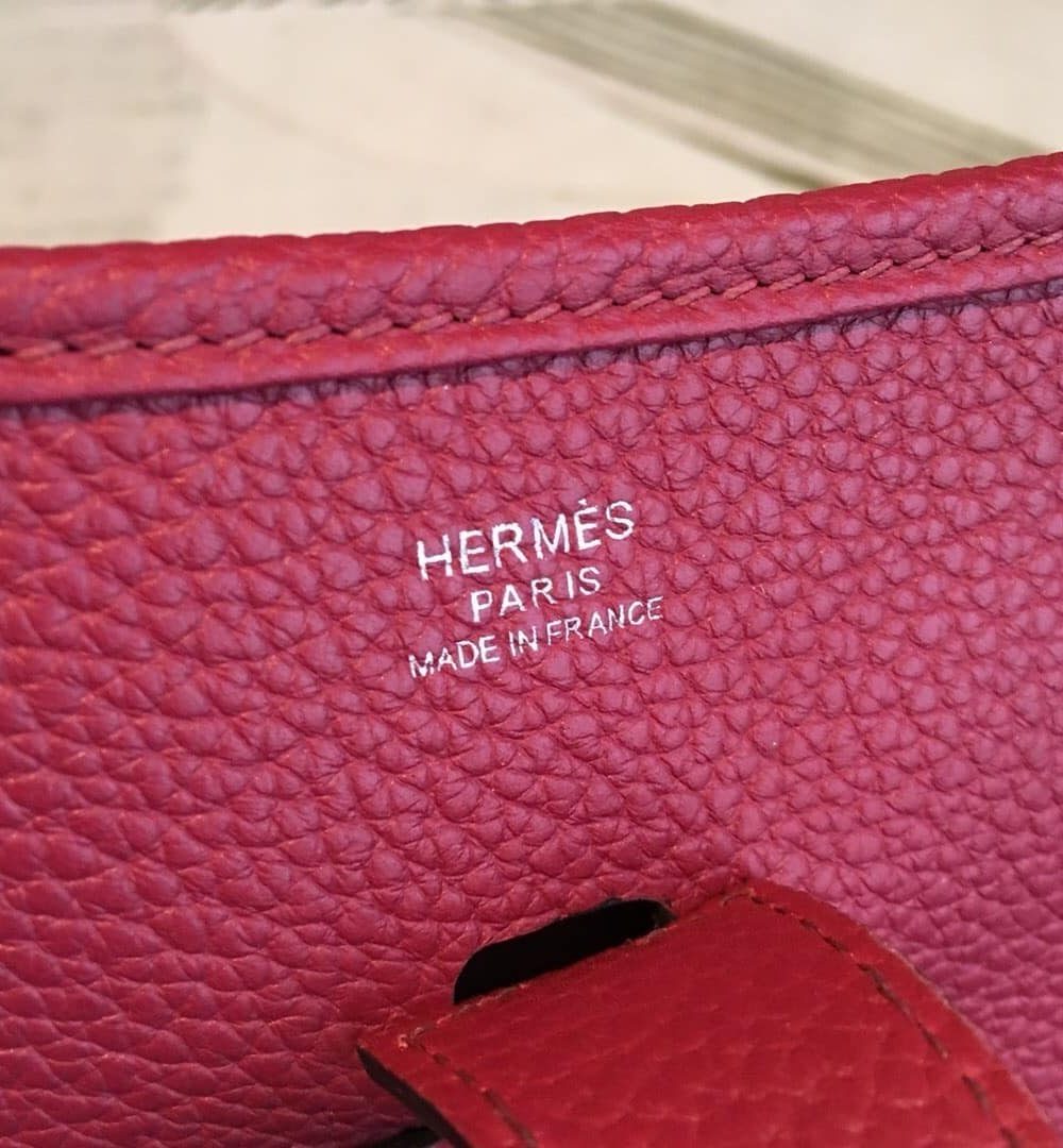 1:1 Replica Hermes Evelyne III PM Bag Burgundy For Women Silver Toned Hardware 11.8in/30cm