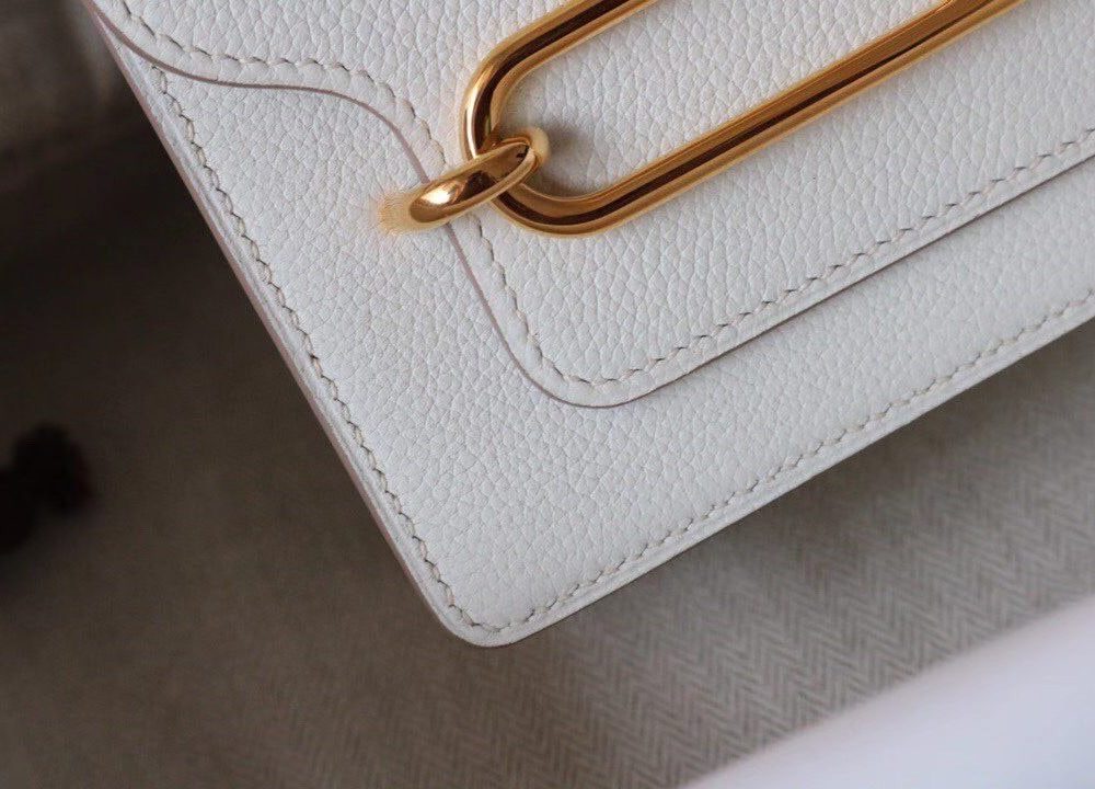 1:1 Replica Hermes Evercolor Sac Roulis 23 White For Women, Women's Handbags, Shoulder Bags 9in/23cm