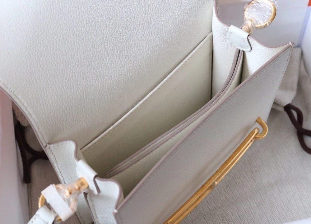 1:1 Replica Hermes Evercolor Sac Roulis 23 White For Women, Women's Handbags, Shoulder Bags 9in/23cm