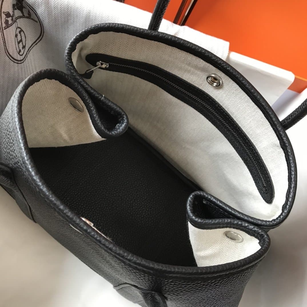 1:1 Replica Hermes Garden Party 30 Tote Bag Black For Women, Women’s Handbags, Shoulder Bags 11.8in/30cm - Image 7