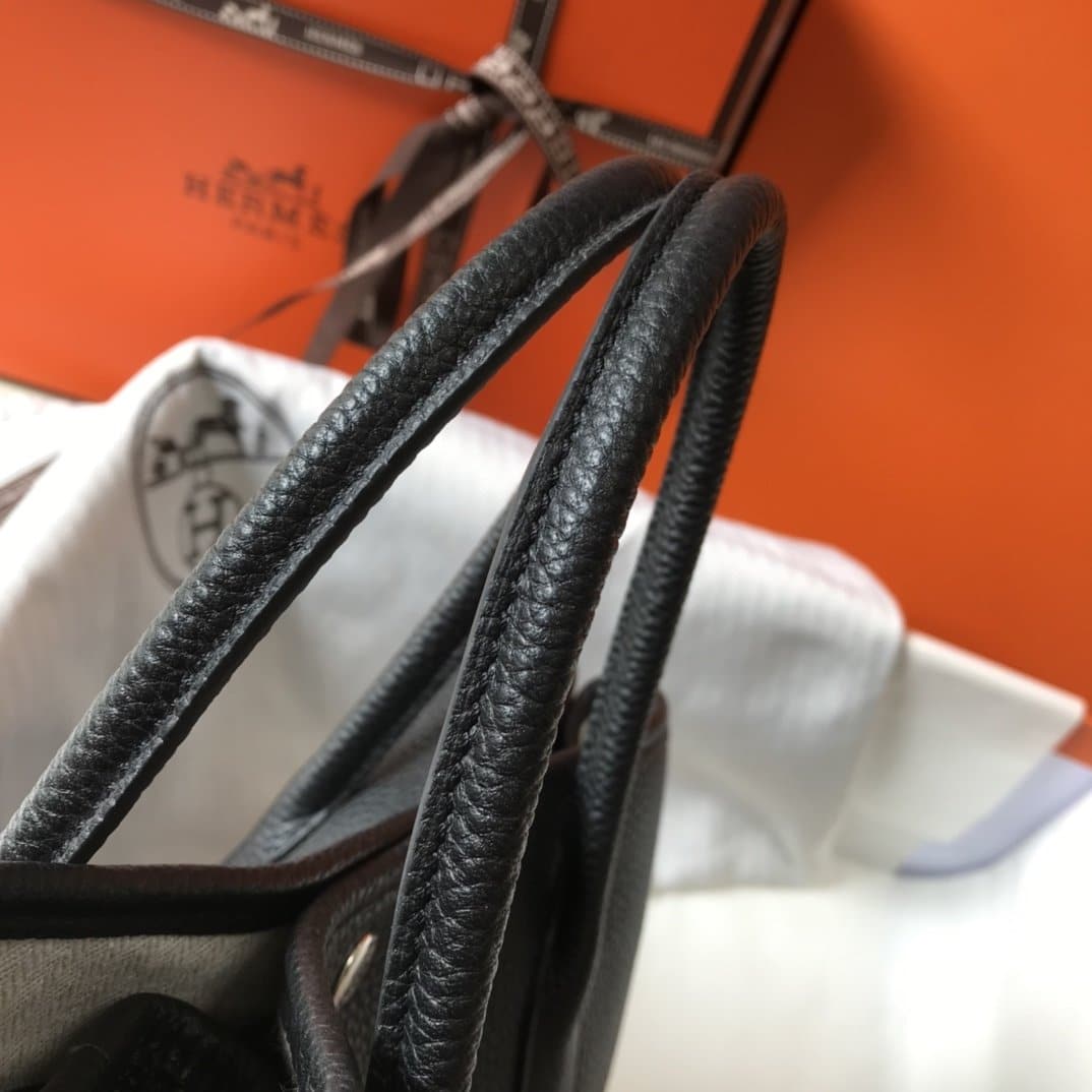 1:1 Replica Hermes Garden Party 30 Tote Bag Black For Women, Women’s Handbags, Shoulder Bags 11.8in/30cm - Image 6
