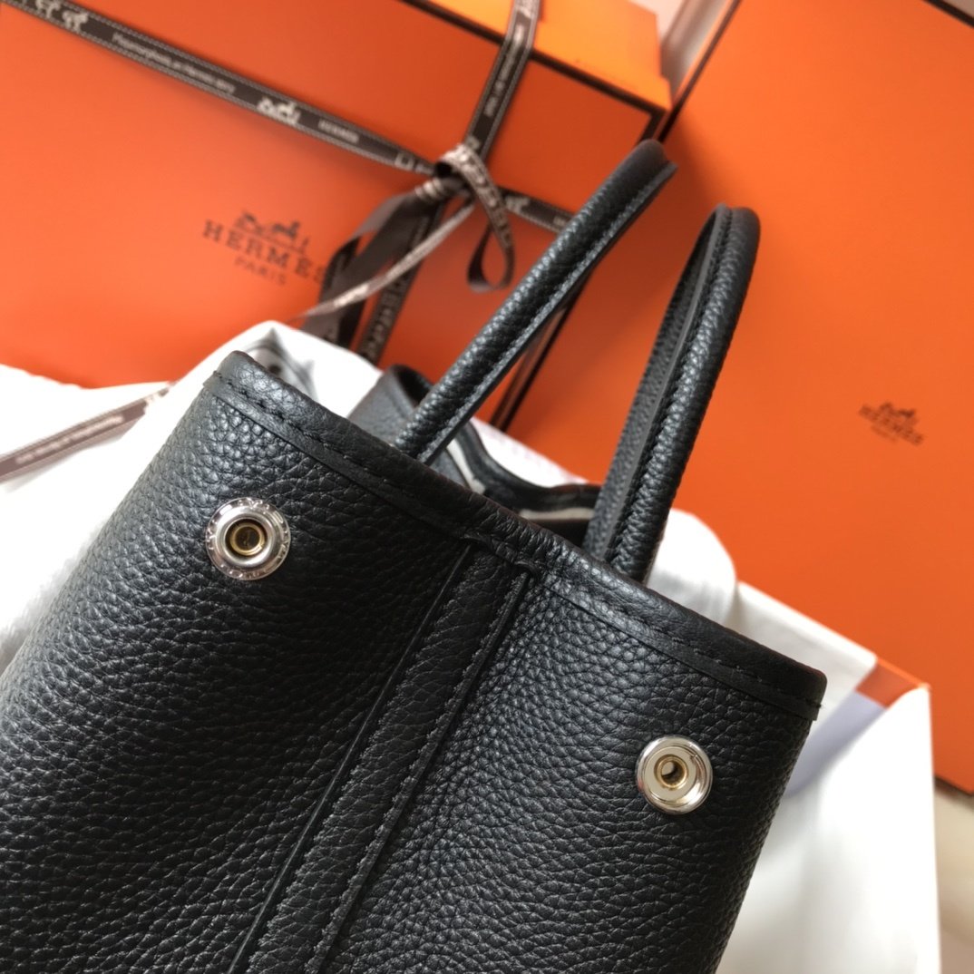 1:1 Replica Hermes Garden Party 30 Tote Bag Black For Women, Women’s Handbags, Shoulder Bags 11.8in/30cm - Image 4