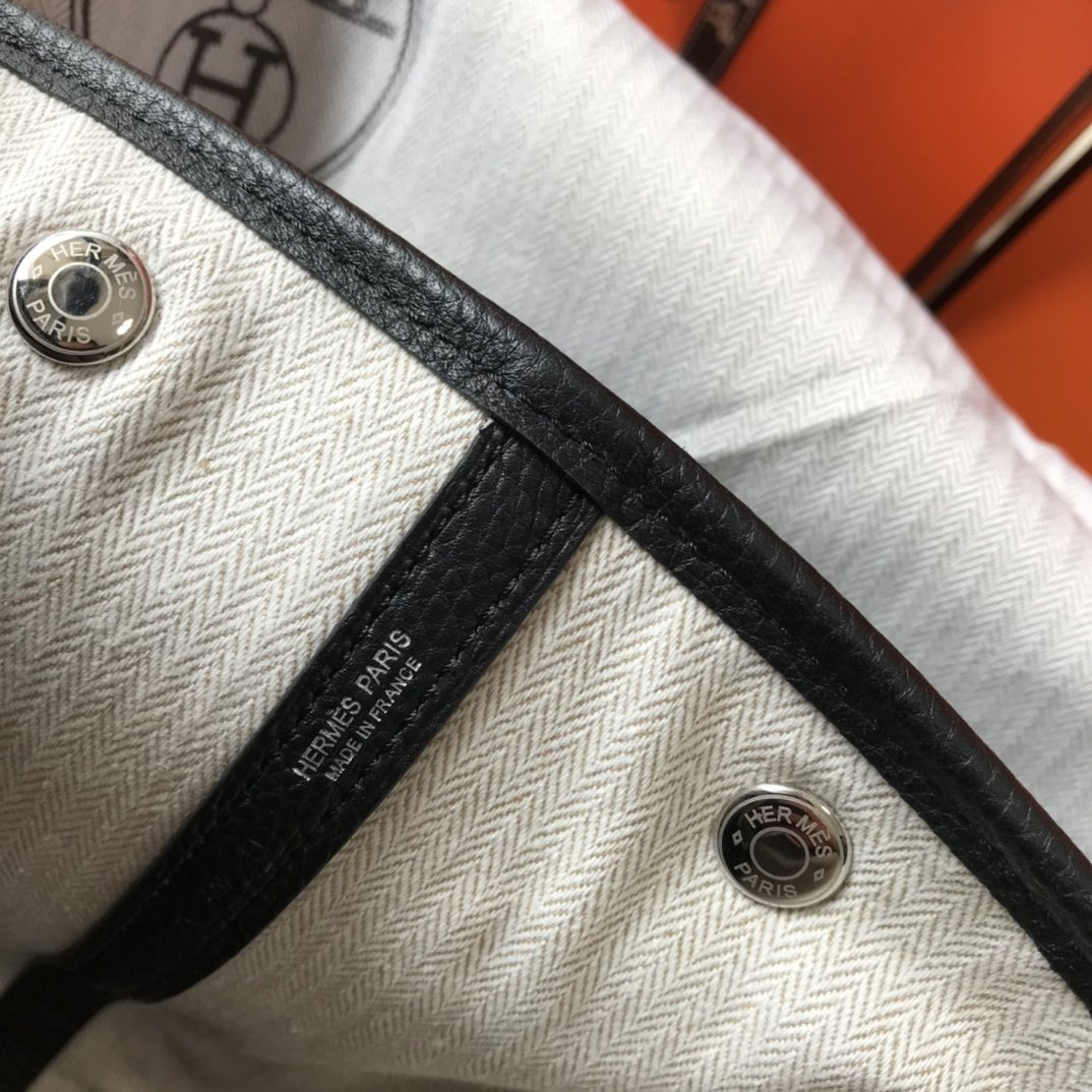 1:1 Replica Hermes Garden Party 30 Tote Bag Black For Women, Women’s Handbags, Shoulder Bags 11.8in/30cm - Image 5