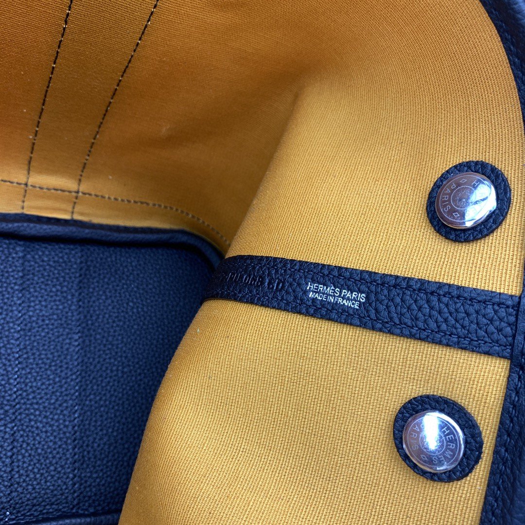 1:1 Replica Hermes Garden Party 36 Canvas Tote Bag Yellow/Black For Women, Women’s Handbags, Shoulder Bags 14.2in/36cm - Image 3