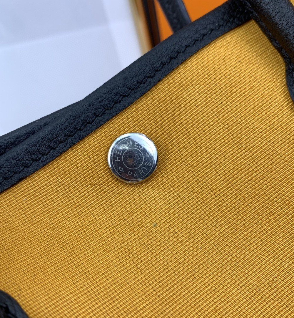 1:1 Replica Hermes Garden Party 36 Canvas Tote Bag Yellow/Black For Women, Women’s Handbags, Shoulder Bags 14.2in/36cm