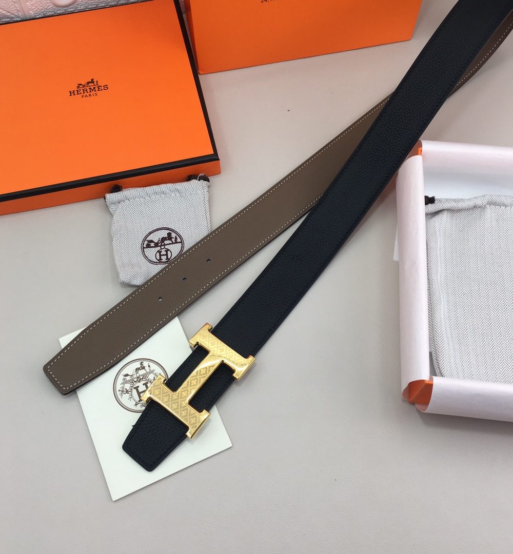 1:1 Replica Hermes H Belt Buckle & Reversible Black For Women, Women Belt