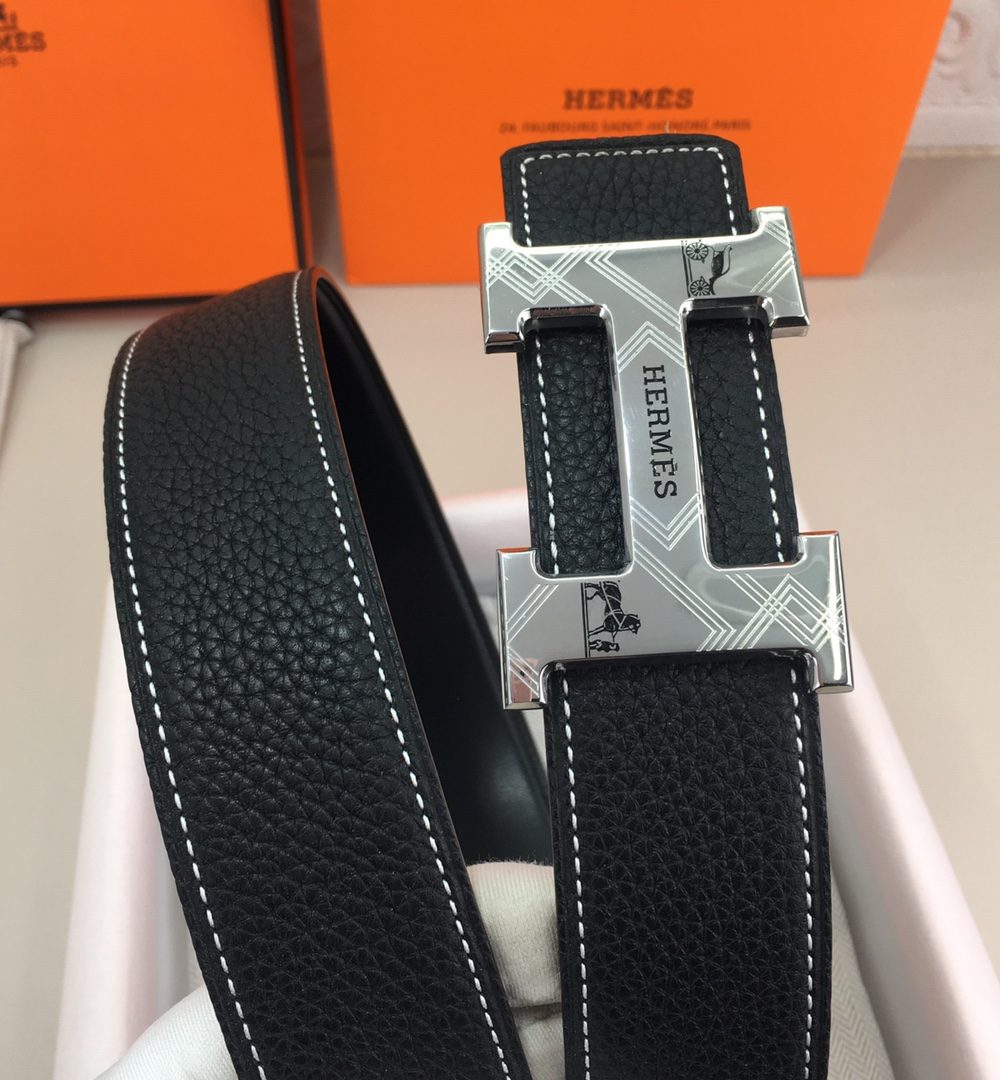 1:1 Replica Hermes H Belt Buckle & Reversible Black For Women, Women Belt