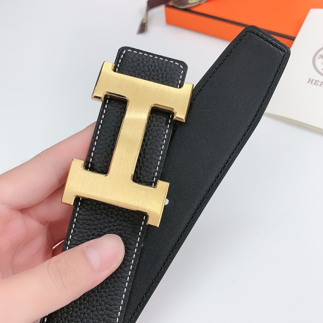 1:1 Replica Hermes H Belt Buckle & Reversible Black For Women, Women Belt - Image 4