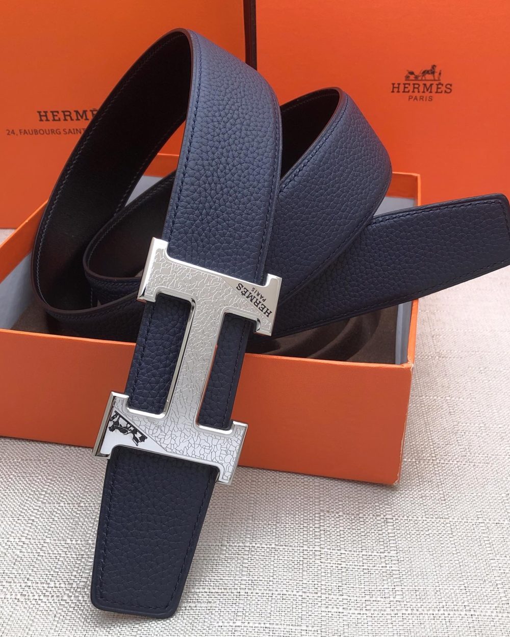 1:1 Replica Hermes H Belt Buckle & Reversible Blue For Women, Women Belt