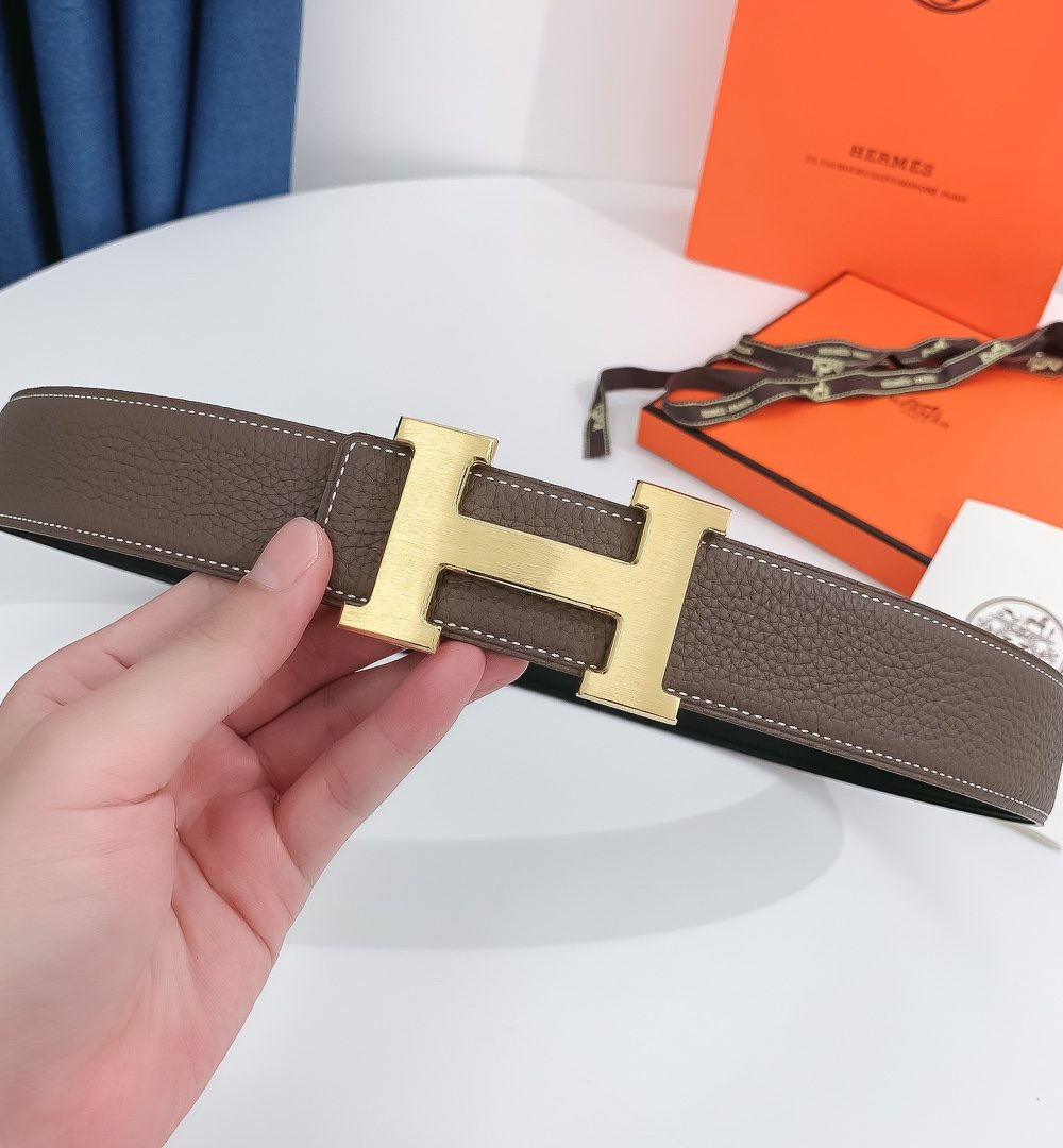 1:1 Replica Hermes H Belt Buckle & Reversible Brown For Women, Women Belt
