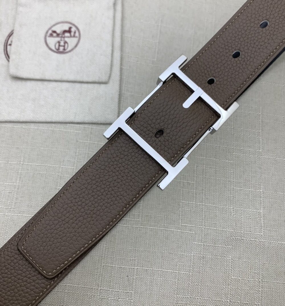 1:1 Replica Hermes H Belt Buckle & Reversible Brown For Women, Women Belt
