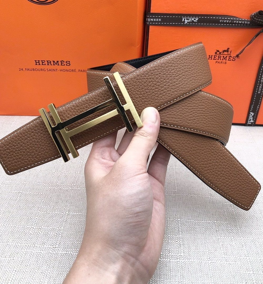 1:1 Replica Hermes H Belt Buckle & Reversible Brown For Women, Women Belt