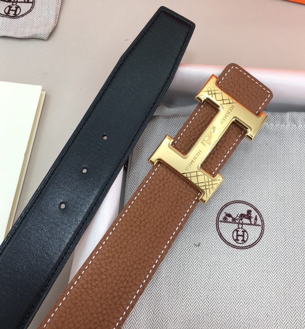 1:1 Replica Hermes H Belt Buckle & Reversible Brown For Women, Women Belt